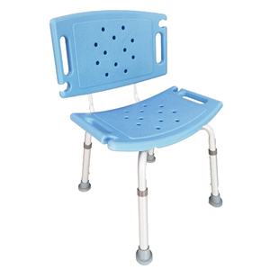 เก้าอี้อาบน้ำอลูมิเนียม มีพนักพิง Aluminum Shower Chair With Backrest - Blue