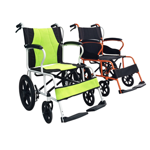 รถเข็นผู้ป่วยเหล็กชุบสี น้ำหนักเบา พับพนักพิงหลังได้ ล้อเล็ก Lightweight Foldable Steel Wheelchair